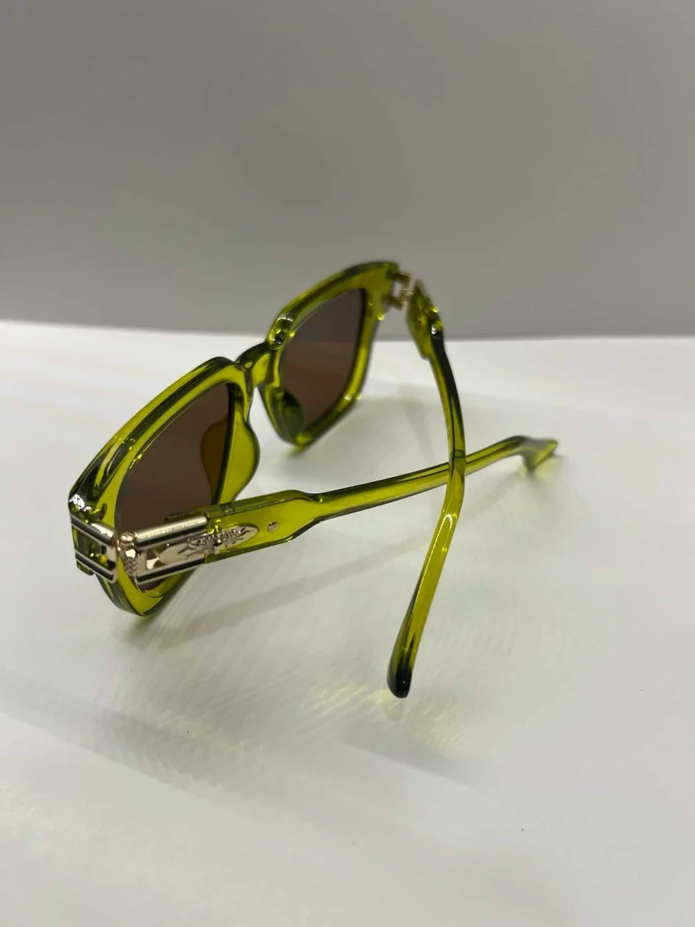 Chrome Hearts Transparent Olive Green Sunglasses Brown Lense Excellent Condition